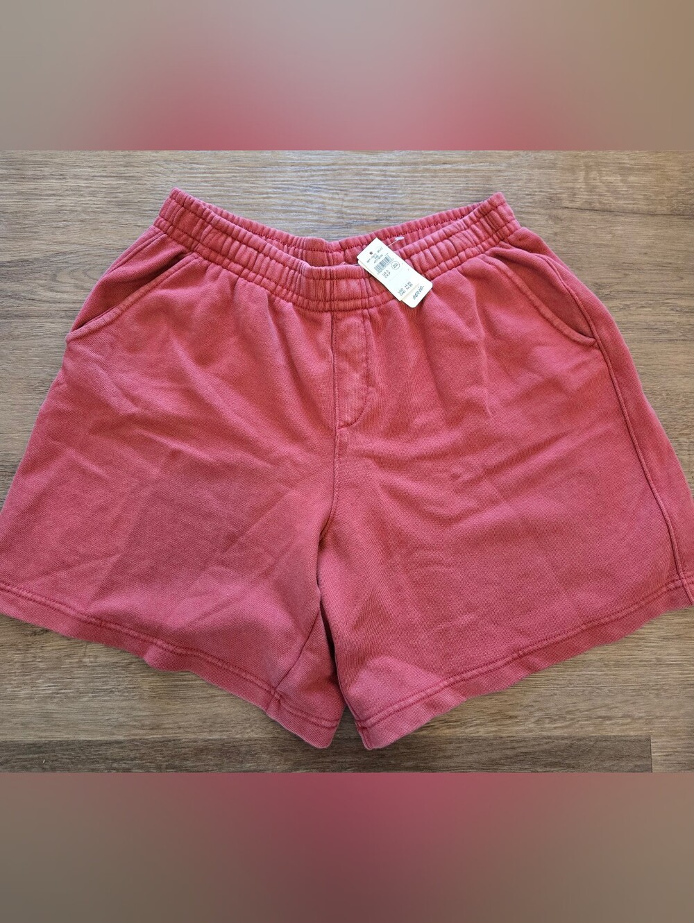 NWT Aerie Pink Terry Sweat Shorts Size Small Red / Maroon "summer burgundy"